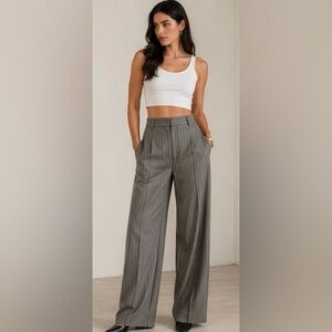 Rachel Zoe Women’s Beige Pinstripe Dress Pants